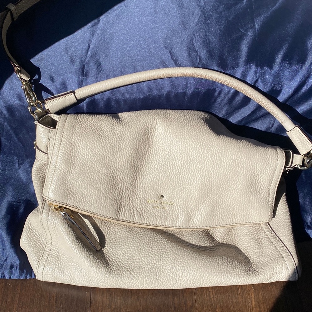 Kate Spade Stone Grey Pebble Leather Purse